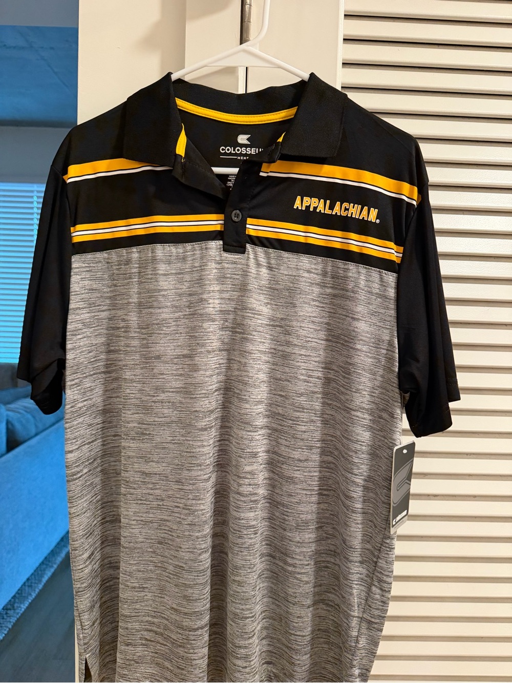 Colosseum Appalachian Polo Shirt - Black, Gray & Gold Accent